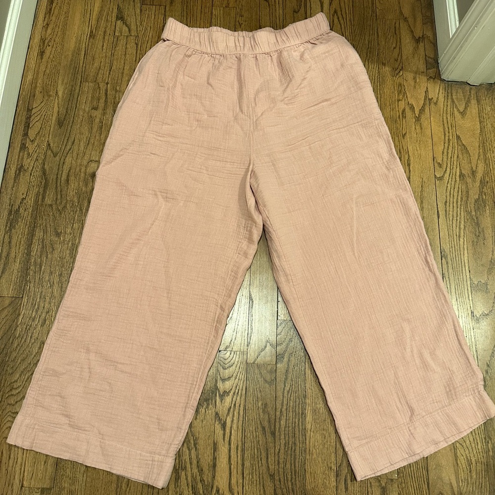 Like New! Hanna Andersson Gauze Wide Leg Pants in Light Pink